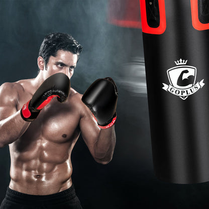 Heavy Hanging Punching Bag Set 26kg with 12oz Gloves and Hand Wraps