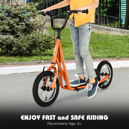 Height Adjustable Youth Scooter with 2 V-Type Handbrakes for Kids 8-12