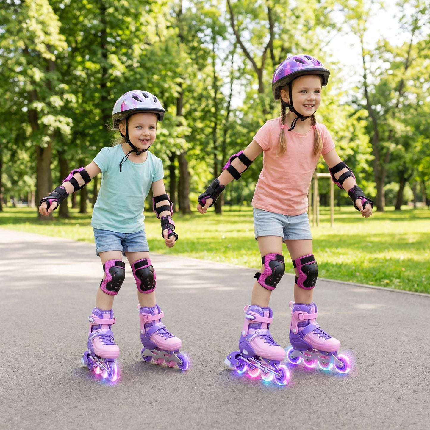Kids Inline Skates with Illuminating Wheels and Safety Support for Toddlers