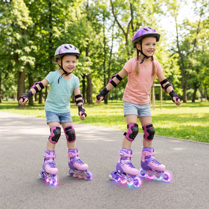 Kids Inline Skates with Illuminating Wheels and Safety Support for Toddlers