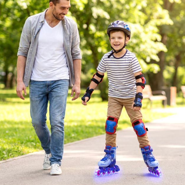 Kids Inline Skates with Light Up Wheels and Safety Protection for Beginners