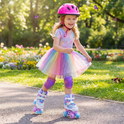 Kids Roller Skates for Toddlers Ages 5-7 with 4 Light-up Wheels for Outdoor Activities