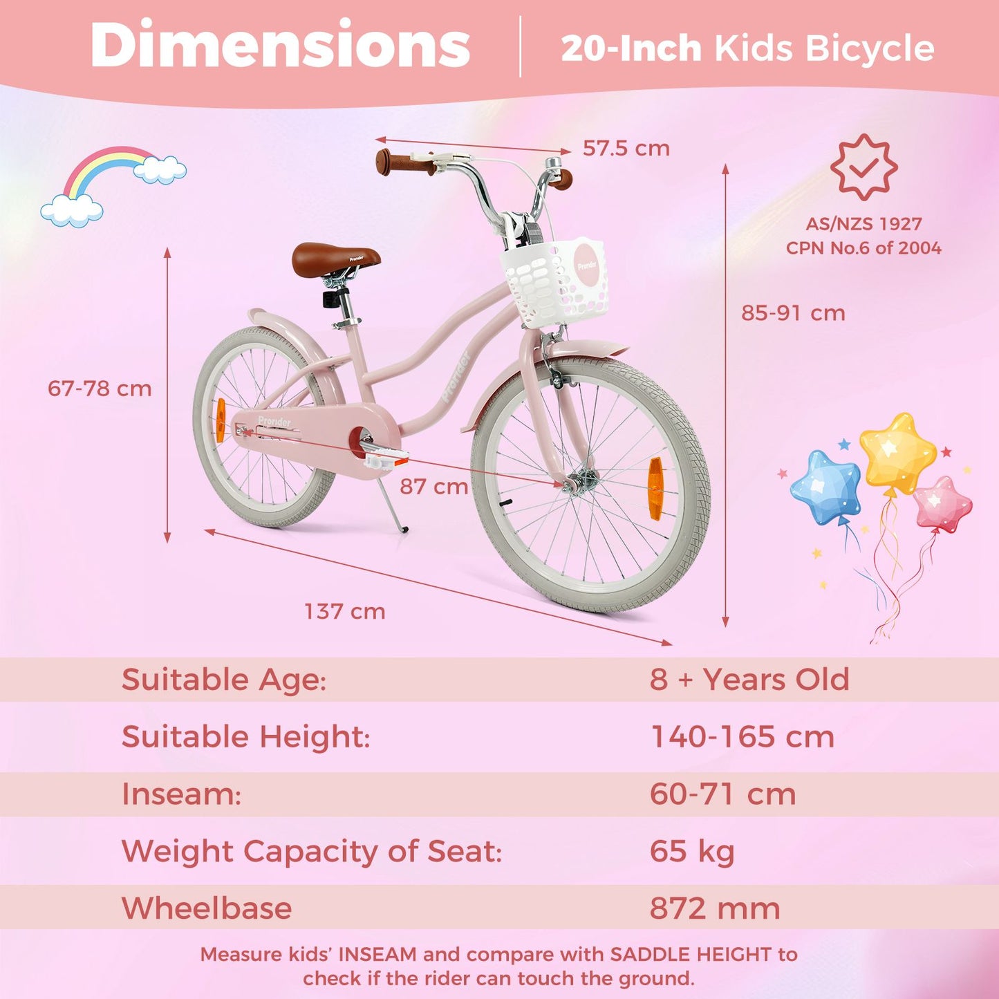 Kids Bike with Front Handbrake and Rear Coaster Brake for 3-4/3-5/4-7/4-8 Years Old