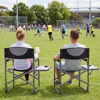 Lightweight Folding Camping Chair with Side Table and Cup Holder