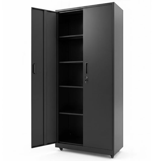 Lockable File Cabinet with 4 Wheels 2 Locks and Anti Tipping Kits