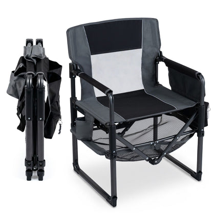 Heavy Duty Camping Chair with Cup Holder Side Pocket and Shelf for Adults