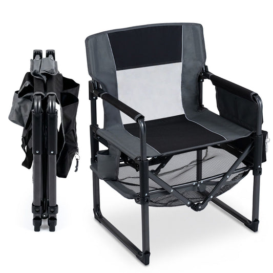 Heavy Duty Camping Chair with Cup Holder Side Pocket and Shelf for Adults