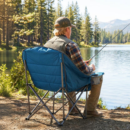 Oversized Camping Chair with Side Pockets and Cup Holder for Outdoor Sports