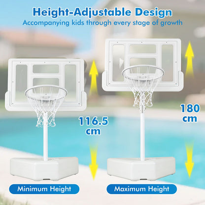 Swimming Pool Goal with Adjustable Height Backboard and Filled Base