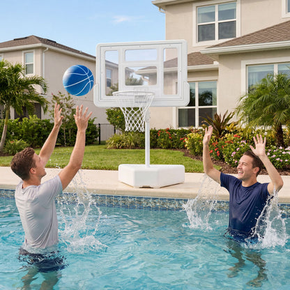 Swimming Pool Goal with Adjustable Height Backboard and Filled Base