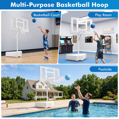 Swimming Pool Goal with Adjustable Height Backboard and Filled Base