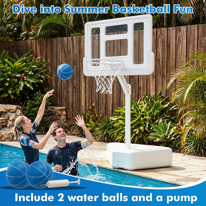 Swimming Pool Goal with Adjustable Height Backboard and Filled Base