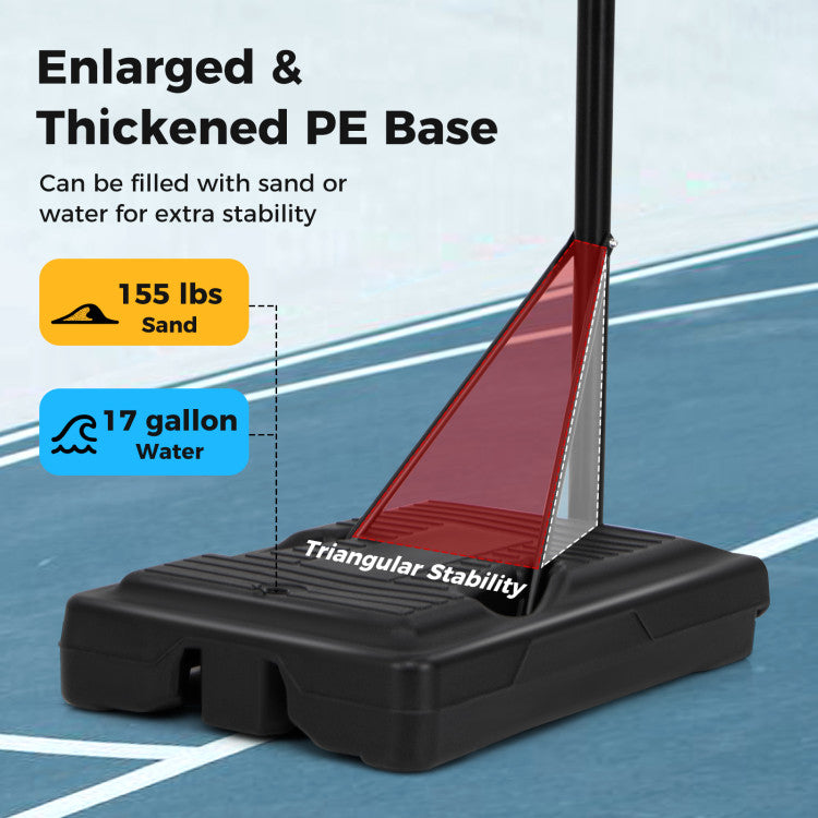 Portable Outdoor Basketball Hoop 6.9-8.5 FT Adjustable