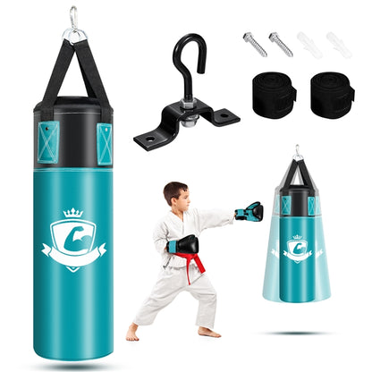 Kids Hanging Punching Bag Set 5 kg Youth Boxing Bag W/Punch Gloves Hand Wraps & Storage Bag