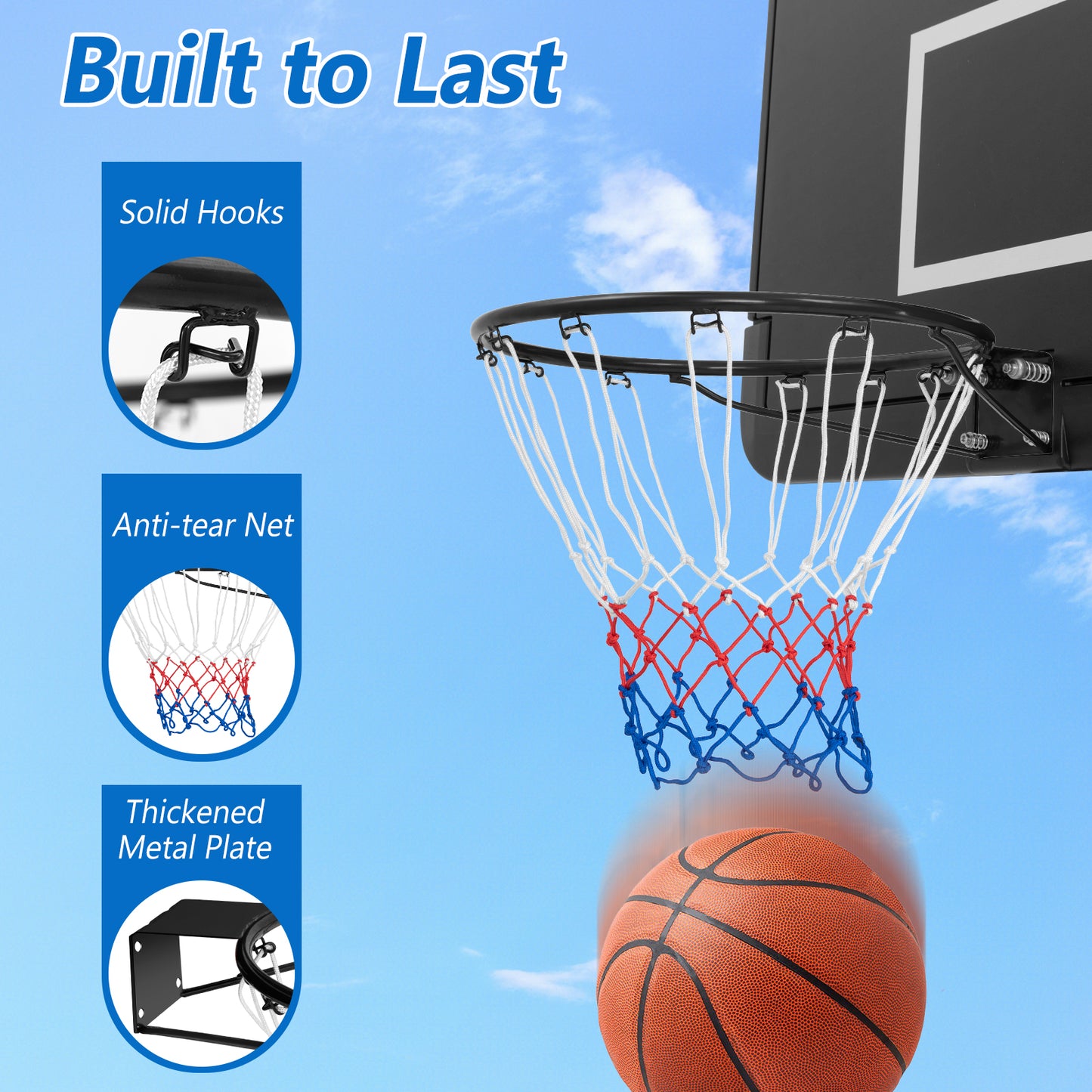 45 cm Wall Door Mounted Basketball Goal Rim for Indoor Outdoor