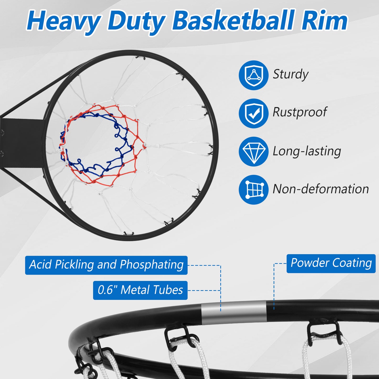 45 cm Wall Door Mounted Basketball Goal Rim for Indoor Outdoor