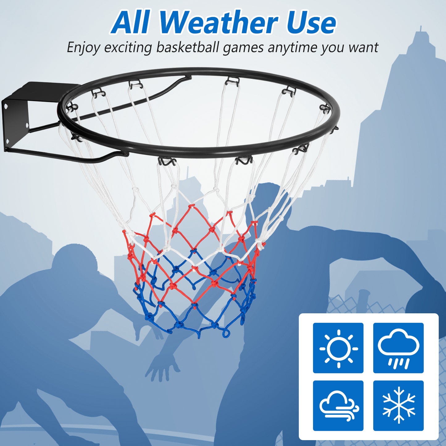 45 cm Wall Door Mounted Basketball Goal Rim for Indoor Outdoor