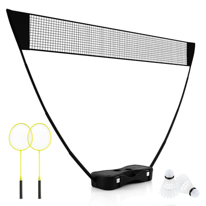 Portable Badminton Net Set with 2 Badminton Rackets 2 Shuttlecocks