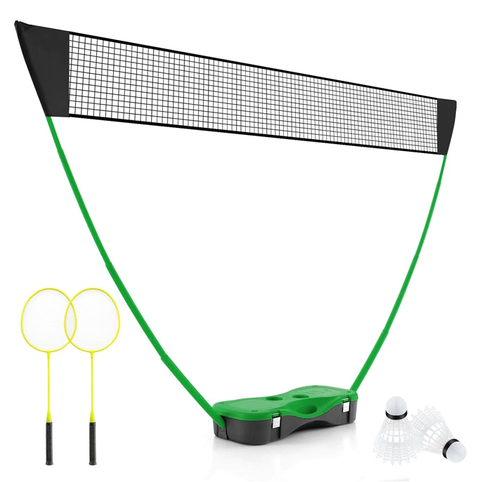 Portable Badminton Net Set with 2 Badminton Rackets 2 Shuttlecocks