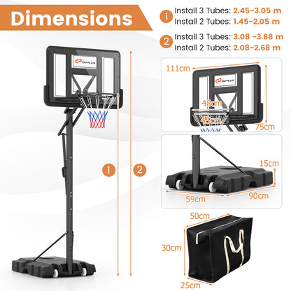 5-Level Height Adjustable Basketball Hoop Stand
