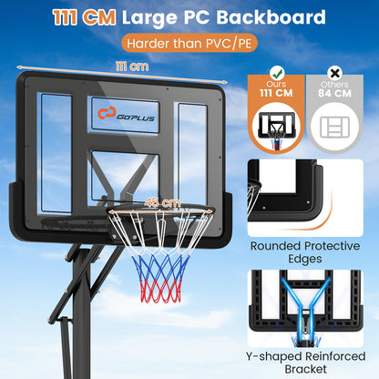 5-Level Height Adjustable Basketball Hoop Stand