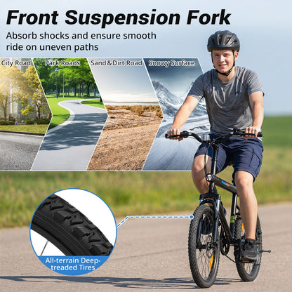 6-Speed Commuter Bicycle with Stereo Speakers and 2 Disc Brakes