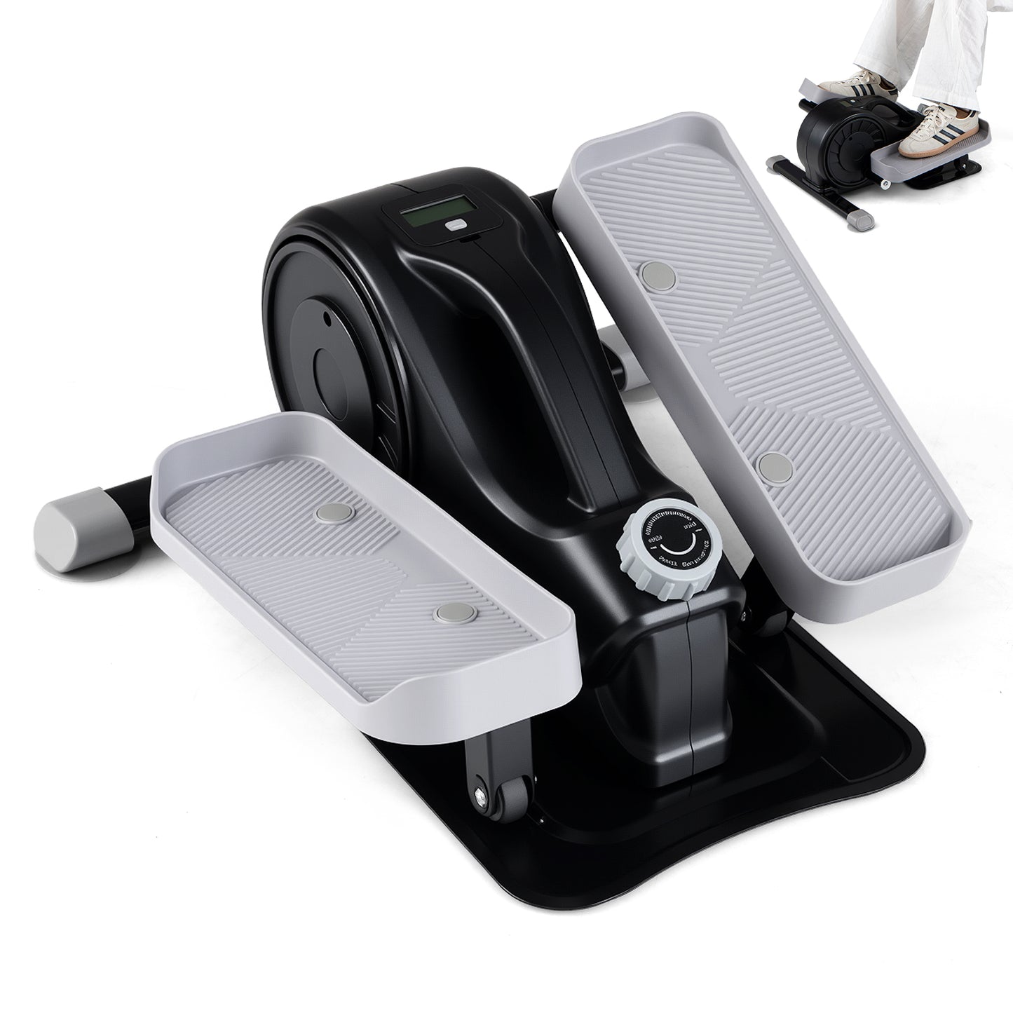 Under Desk Elliptical Pedal Exerciser with Forward and Reverse Direction for Home Office