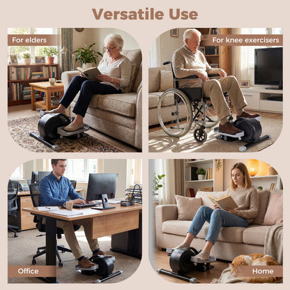 Under Desk Elliptical Pedal Exerciser with Forward and Reverse Direction for Home Office