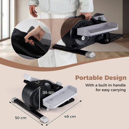 Under Desk Elliptical Pedal Exerciser with Forward and Reverse Direction for Home Office
