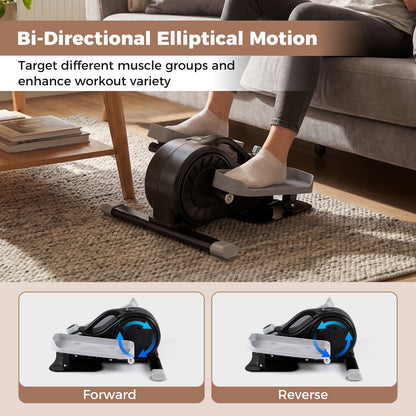 Under Desk Elliptical Pedal Exerciser with Forward and Reverse Direction for Home Office