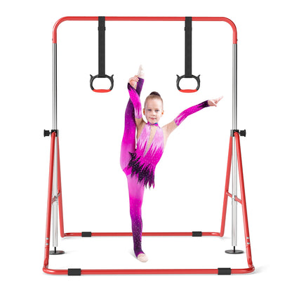 Expandable Gymnastic Bar for Kids, 4-Level Height Adjustable Gymnastic Horizontal Bar
