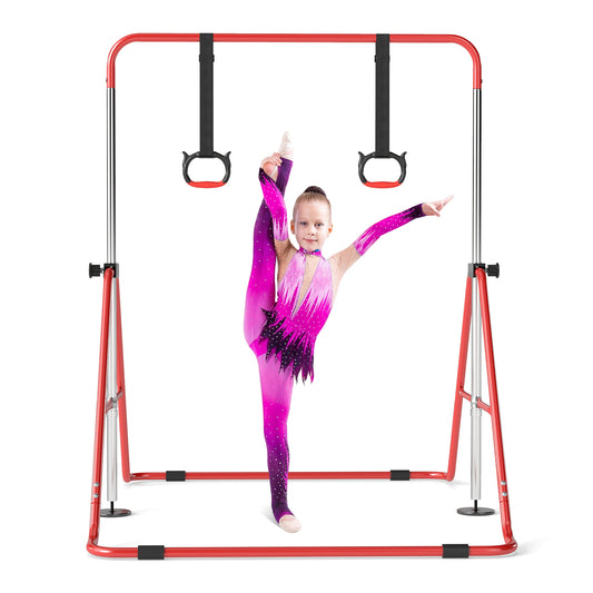 Expandable Gymnastic Bar for Kids, 4-Level Height Adjustable Gymnastic Horizontal Bar
