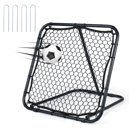 Football Rebounder with 7 Adjustable Angles and 4 Ground Stakes