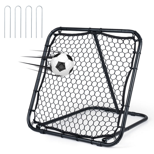 Football Rebounder with 7 Adjustable Angles and 4 Ground Stakes