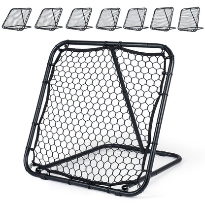 Football Rebounder with 7 Adjustable Angles and 4 Ground Stakes
