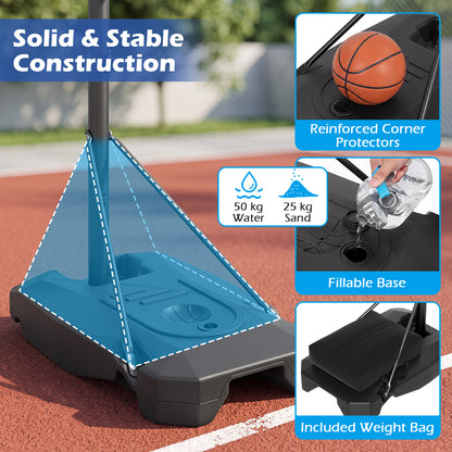 Basketball Hoop Outdoor 131-263 cm Rim Height Adjustable