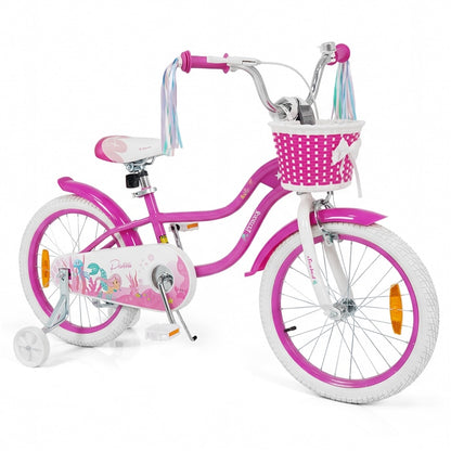 Mermaid Girls Bike with Adjustable Seat and Handlebar for Kids Aged 8+ Years Old