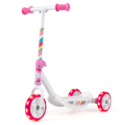 Toddlers Kick Scooter with LED Light Up Wheels and Wide Anti-Slip Deck