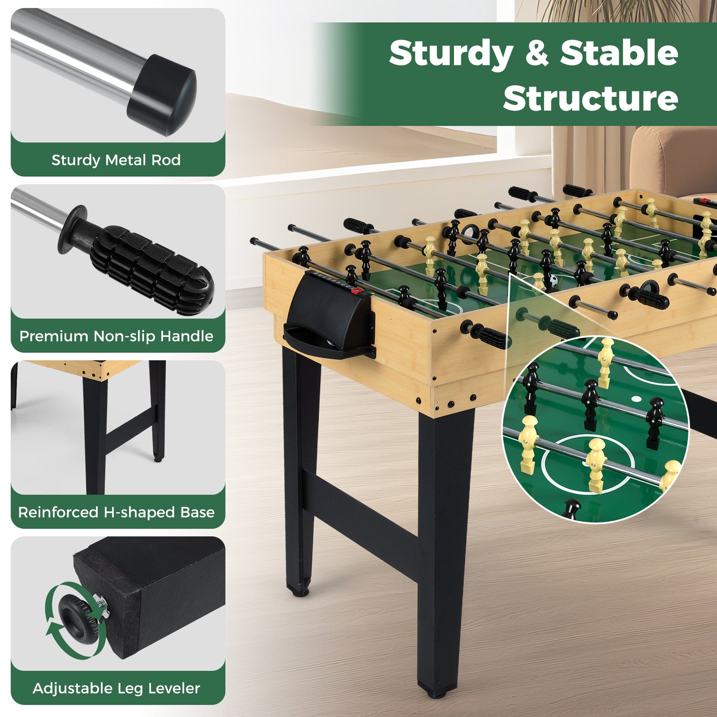 10-in-1 Combo Game Table Set, 50” Multi-Game Table