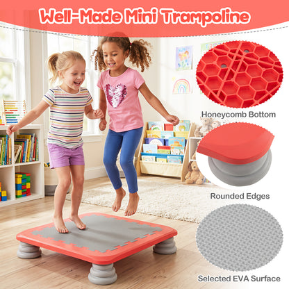 Mini Trampoline for Kids, 65 cm Trampoline Bouncing Board with 4 Removable & Non-Slip Foot Pads