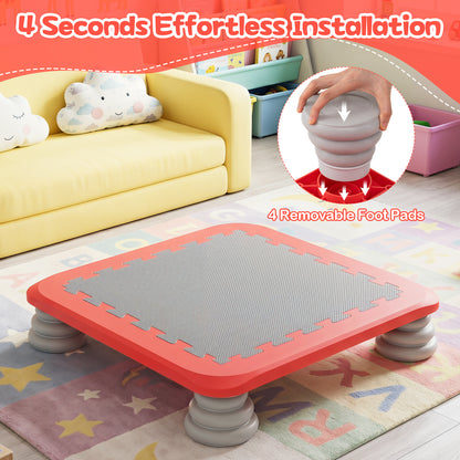 Mini Trampoline for Kids, 65 cm Trampoline Bouncing Board with 4 Removable & Non-Slip Foot Pads