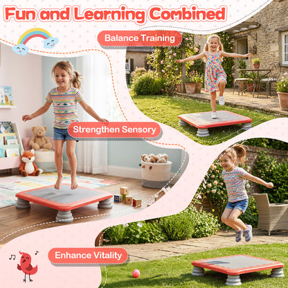 Mini Trampoline for Kids, 65 cm Trampoline Bouncing Board with 4 Removable & Non-Slip Foot Pads