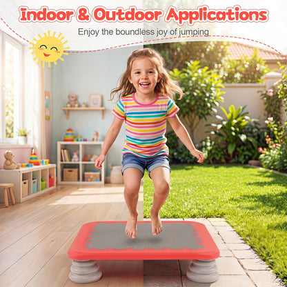 Mini Trampoline for Kids, 65 cm Trampoline Bouncing Board with 4 Removable & Non-Slip Foot Pads