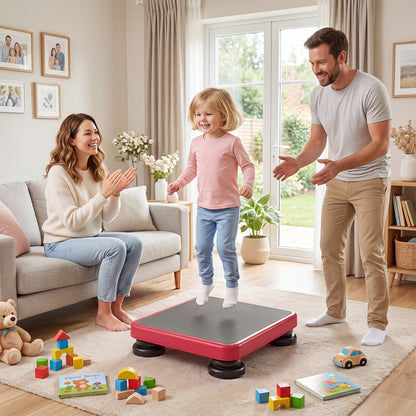 Kids Rebounder Bouncing Board, 60 x 50 cm Mini Trampoline with Elastic Rope, Sensory Bounce Board