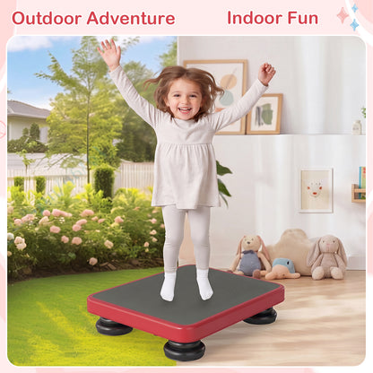 Kids Rebounder Bouncing Board, 60 x 50 cm Mini Trampoline with Elastic Rope, Sensory Bounce Board