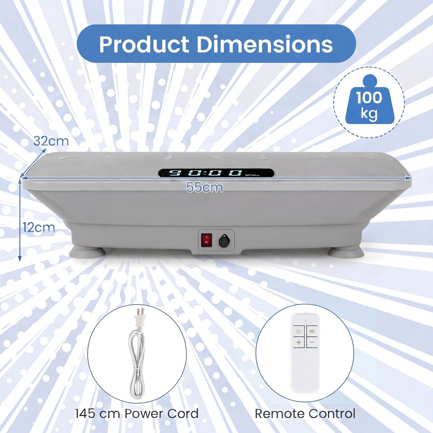Vibration Plate Exercise Machine with Gravity Sensor and Bluetooth