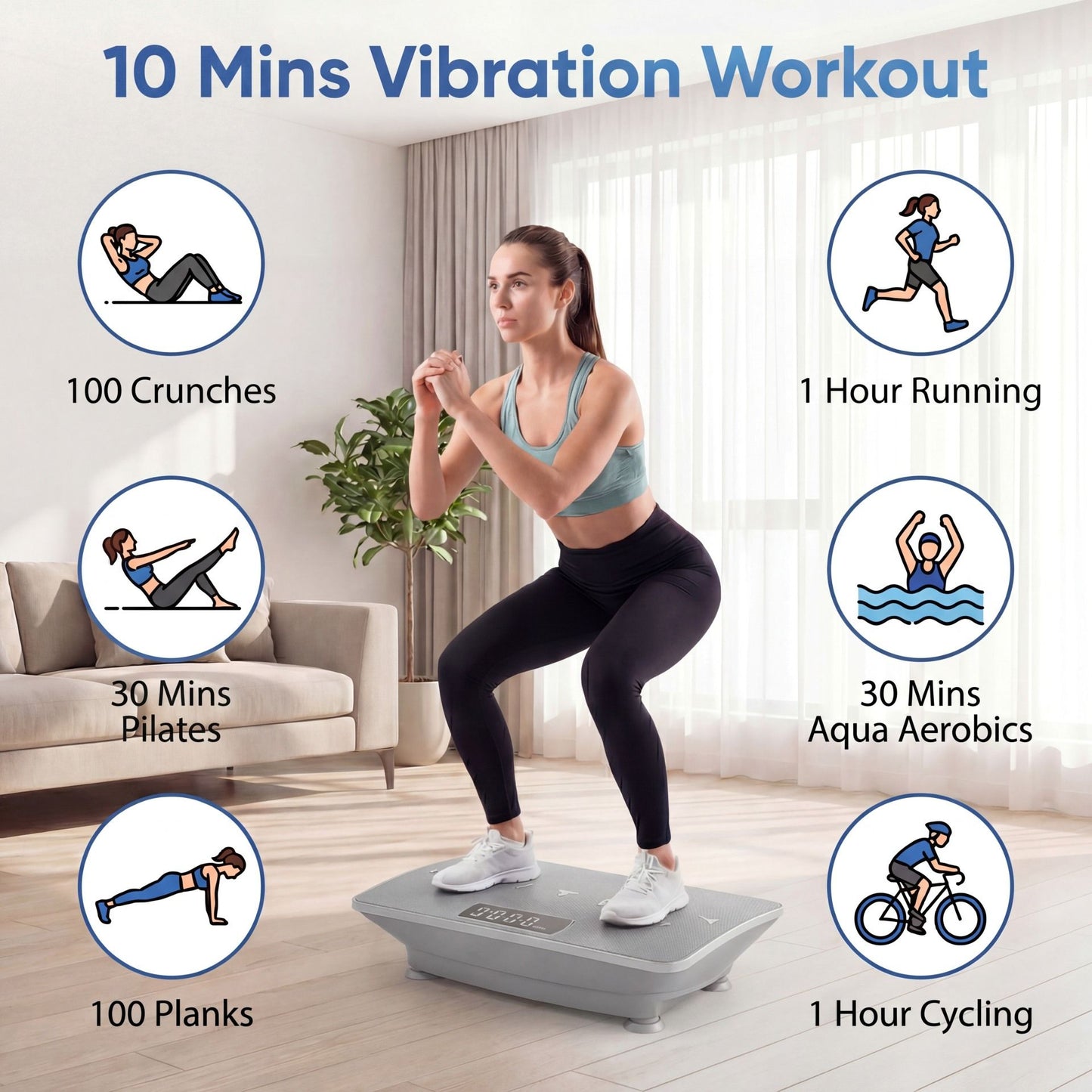 Vibration Plate Exercise Machine with Gravity Sensor and Bluetooth