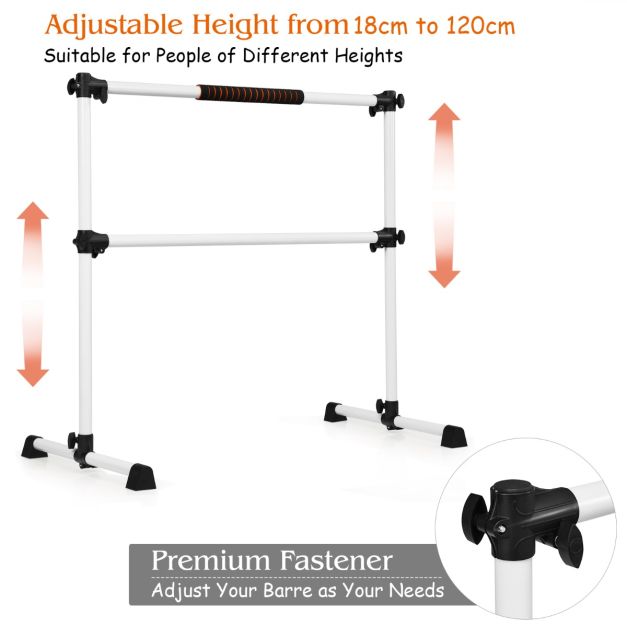 Adjustable Double Stretching Dance Bar for Home Dancing Studio Gym