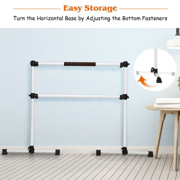 Adjustable Double Stretching Dance Bar for Home Dancing Studio Gym