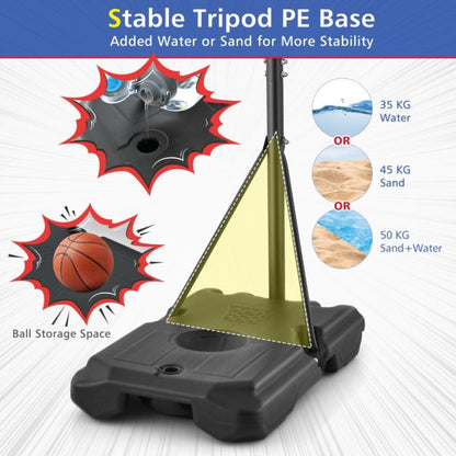 Basketball Hoop Stand with 193-248cm Height Adjustment